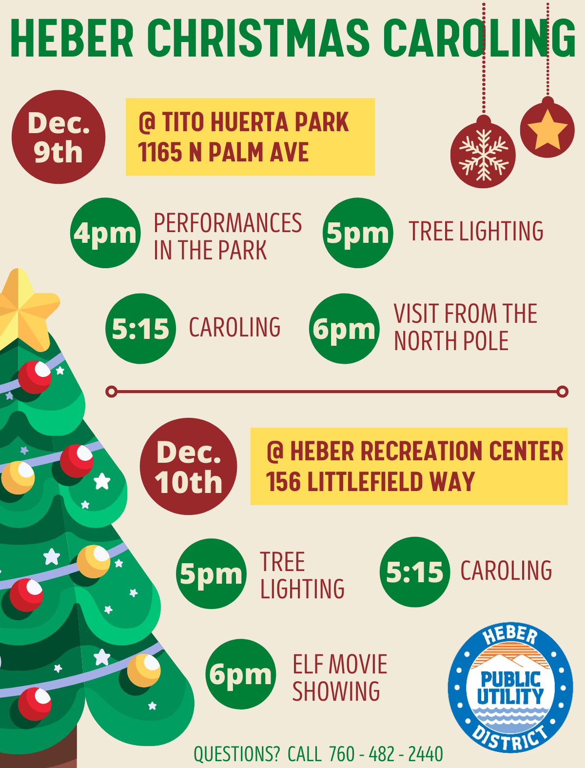 HPUD Christmas Caroling & Tree Lighting 2021